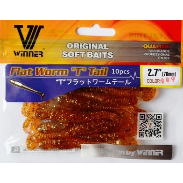 Силіконова приманка їстівна Winner, TBR-016, 70мм, колір № 9