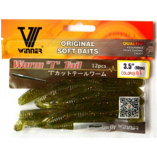 Силіконова їстівна приманка Winner, TBR-005, 90мм, колір № 1