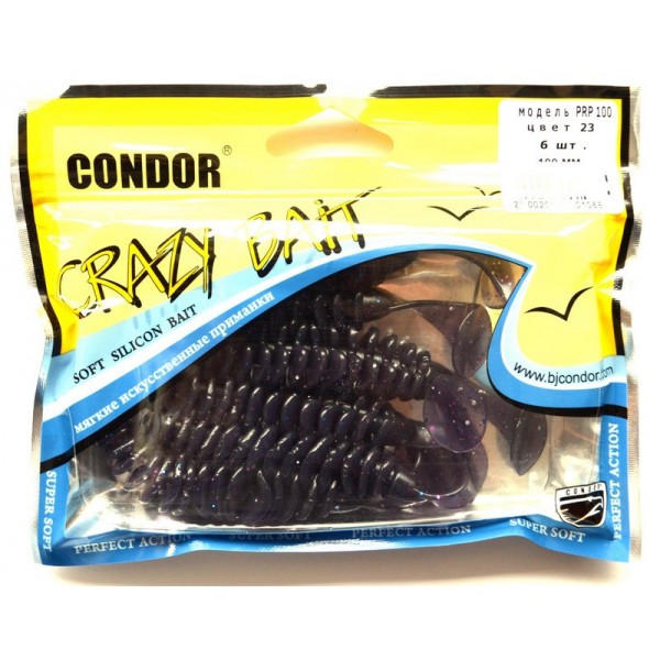 Приманка їстівна силіконова Condor (Кондор), PRP-100, 100мм, 6шт., колір № 23 Приманка їстівна силіконова Condor (Кондор), PRP-100, 100мм, 6шт., колір № 23