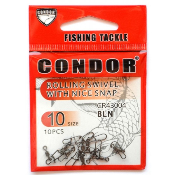 Вертлюг з карабіном Nice snap американка, Condor, 10 шт, розмір № 10