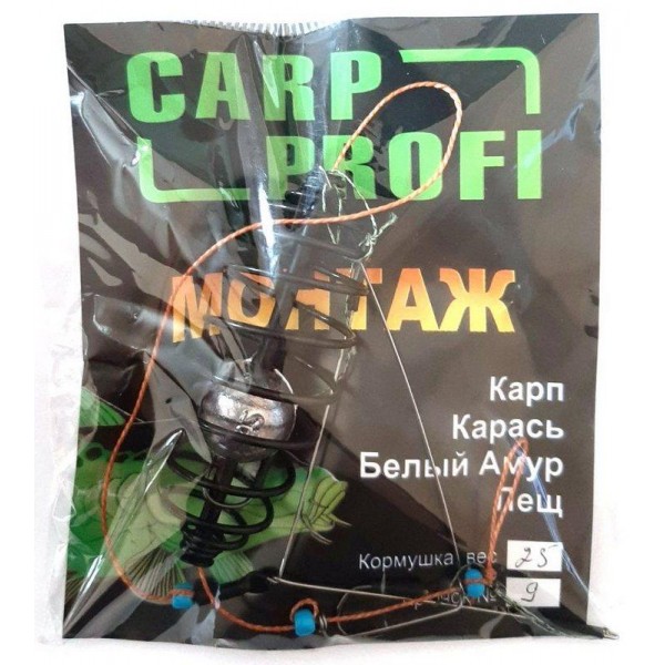 Годівниця оснащена Carp Profi Пружина, фарбована, 3 гачка, вага 25г Годівниця оснащена Carp Profi Пружина, фарбована, 3 гачка, вага 25г
