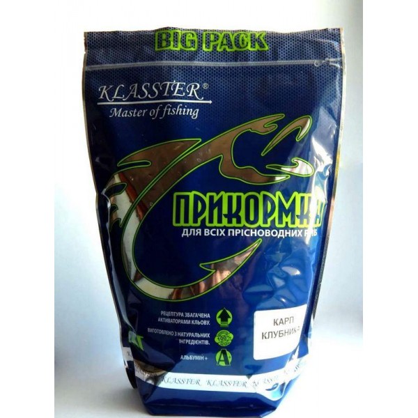 Прикормка для риболовлі KLASSTER PREMIUM, 2кг, короп-полуниця