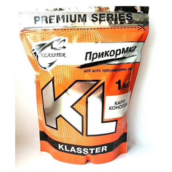 Рибальська підгодовування KLASSTER PREMIUM Короп, 1кг, короп-конопля Рибальська підгодовування KLASSTER PREMIUM Короп, 1кг, короп-конопля