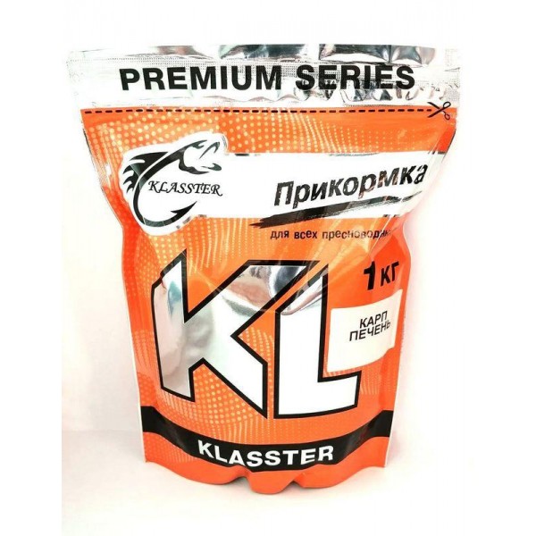 Рибальська підгодовування KLASSTER PREMIUM Короп, 1кг, короп-печінка Рибальська підгодовування KLASSTER PREMIUM Короп, 1кг, короп-печінка