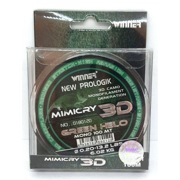 Волосінь Mimicry 3D Winner, довжина 100м., діаметр 0,20мм Волосінь Mimicry 3D Winner, довжина 100м., діаметр 0,20мм