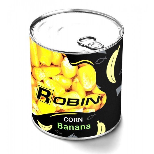 Наживка Кукурудза ROBIN ж/б 200мл., банан Наживка Кукурудза ROBIN ж/б 200мл., банан