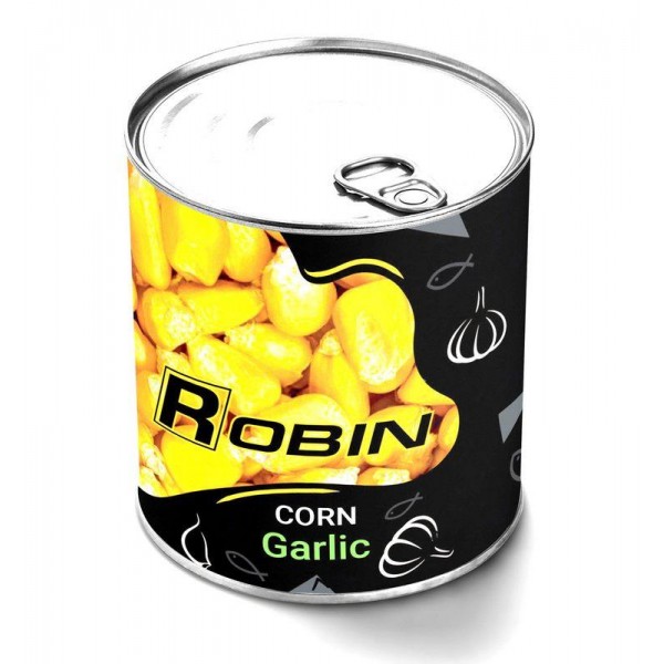 Наживка Кукуруза ROBIN ж/б 200мл., чеснок
