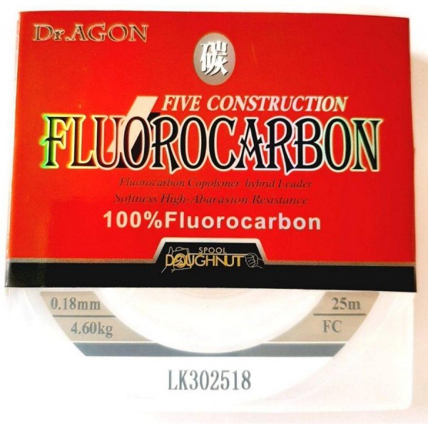 Флюорокарбон Dr.AGON FIVE CONSTRUCTION, 25м, діаметр 0,18мм