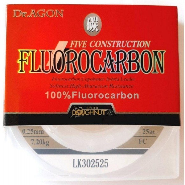 Флюорокарбон Dr.AGON FIVE CONSTRUCTION, 25м, диаметр 0,25мм Флюорокарбон Dr.AGON FIVE CONSTRUCTION, 25м, диаметр 0,25мм
