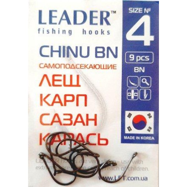 Гачки Leader CHINU BN, № 4 (9шт.)
