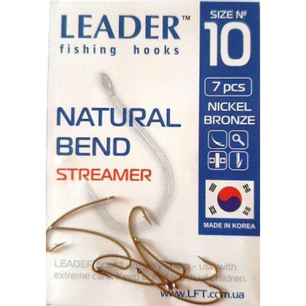 Гачки Leader Natural Bend BN, № 10 (7шт.) Гачки Leader Natural Bend BN, № 10 (7шт.)