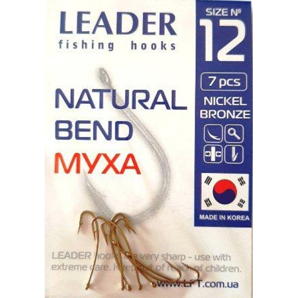 Гачки Leader Natural Bend BN, № 12 (7шт.) Гачки Leader Natural Bend BN, № 12 (7шт.)