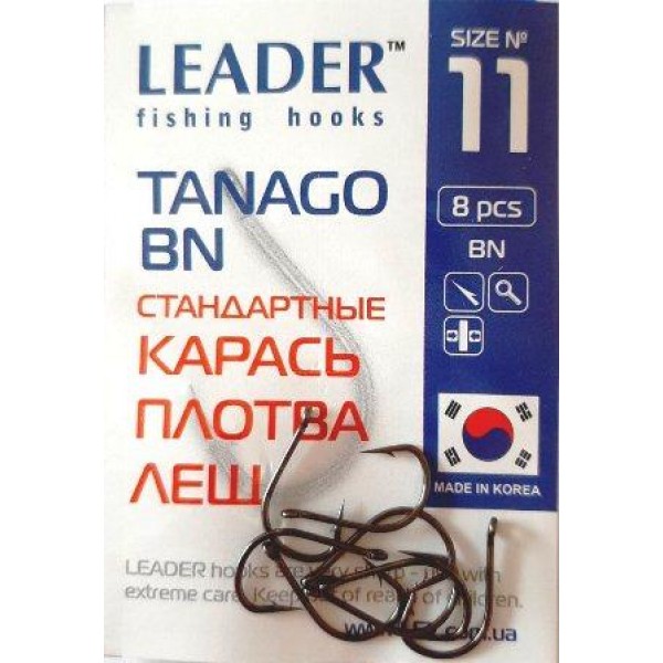Гачки для риболовлі Лідер TANAGO BN, № 11 (8шт.) Гачки для риболовлі Лідер TANAGO BN, № 11 (8шт.)