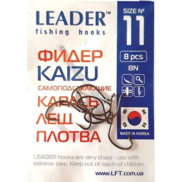 Гачки Лідер ФІДЕР KAIZU BN, № 11 (8шт.) Гачки Лідер ФІДЕР KAIZU BN, № 11 (8шт.)