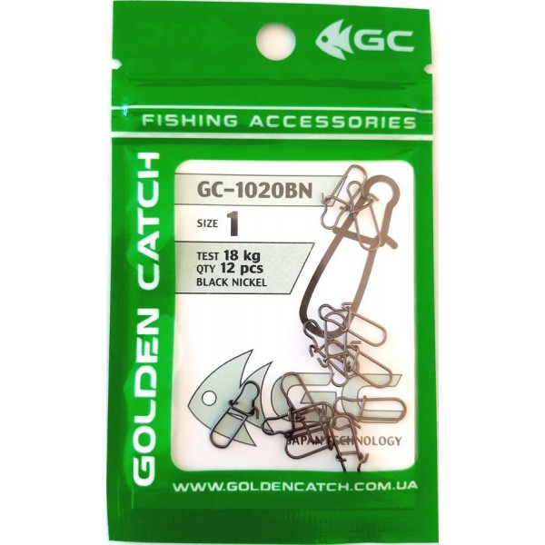 Застібка для снастей Golden Catch американка 1020BN (10-12 шт), розмір № 1