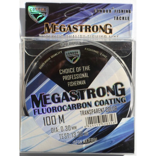 Леска Condor MegaStrong Fluorocarbon Coating 100м, диаметр 0,30мм
