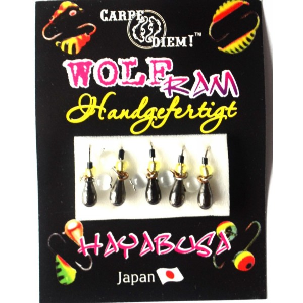 Мормишка вольфрамова Carpe Diem Крапля з вушком кр. № 16 5шт Black CAT eye 3mm 0,4 g 016-030-1